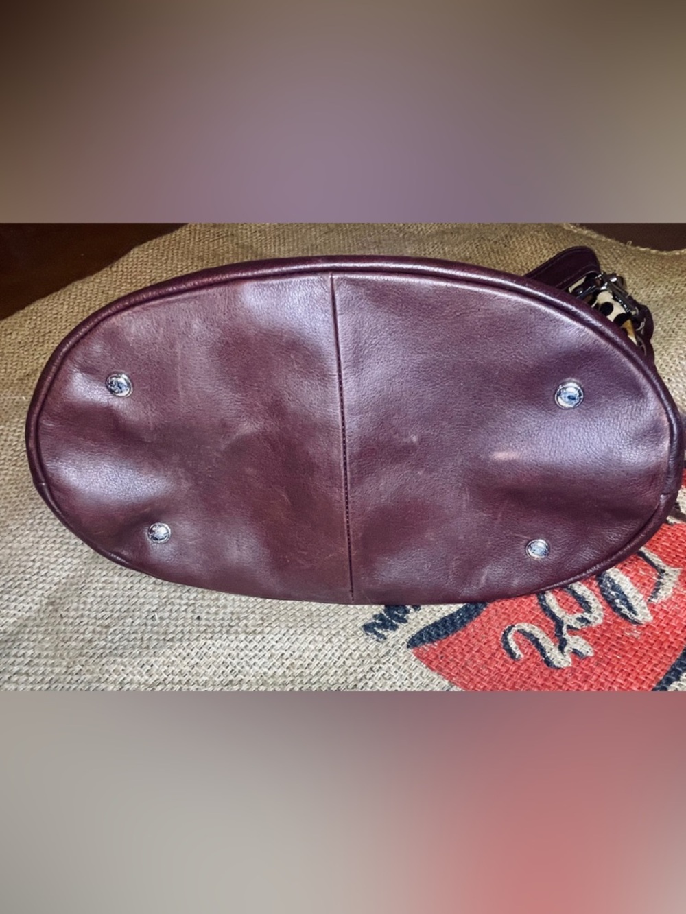 B. Makowsky Andrea leopard print cowhide leather hobo tote purse - Picture 6 of 7